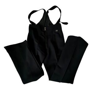 SKYR Wool Blend Ski Bibs Men's 34R Made in‎ Japan Vintage Black